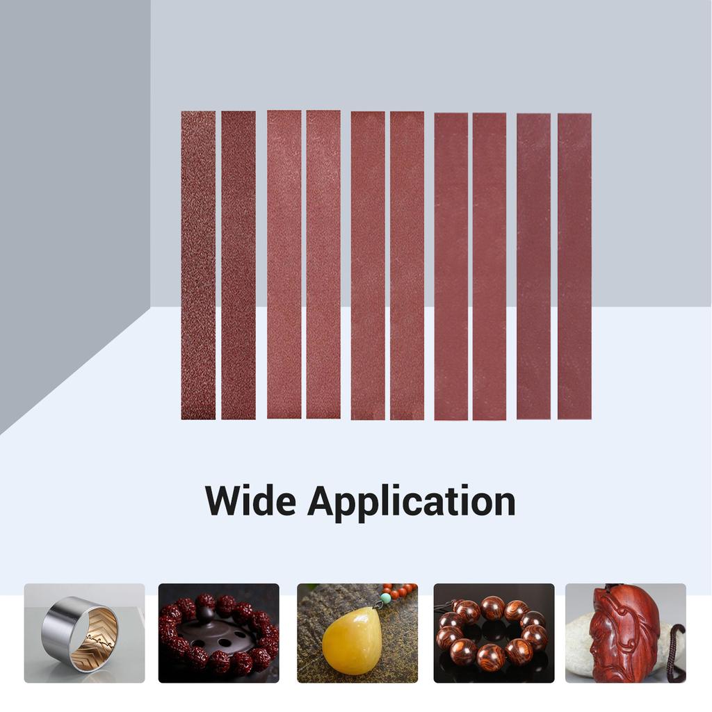 Pasy szlifierskie 10x330mm 10 sztuk (2 sztuki po 120, 240, 400, 800, 1000 ziarnistości( Pas ścierny z tlenku glinu