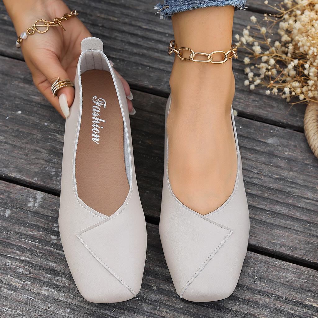 Women Flats Shoes Spring New Metal Buckle Loafers Soft Sole Shallow Mouth Sneakers Women Casual Office Comfortable Shoes Women