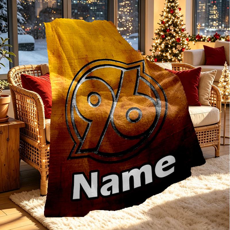 Custom Name Personalized Hannover 96 Football Print Blanket, Home Decor, Bedroom, Sofa, Camping, Couch, Gifts for Birthday Christmas