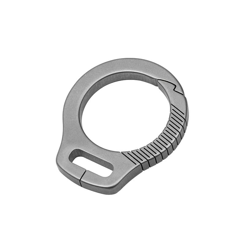

Titanium Alloy Cowhide Leather Keychain Waist Belt Buckle Carabiner Car Key Holder High-end Gifts For Men Women
