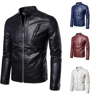 Leather Men's Casual Jacket Korean Style Trendy Slim Handsome Youthful Autumn Motorcycle Jacket for Men