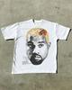 American Trendy Hip Hop Street Style T-Shirt Unisex Celebrity Portrait Print Tee Kanye Photo Top  Sport Loose Streetwear Teess