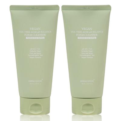 Dermashare Vegan Teebaum Akne Funktioneller Akne PH Ausgleich Mild Säurehaltiger Schaumreiniger, 2 Stück, 150ml