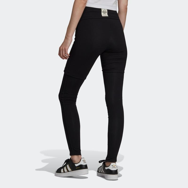 Adidas Originals Solid Color Logo Print Sports Fitness Pants Women Bottoms Black IA8336