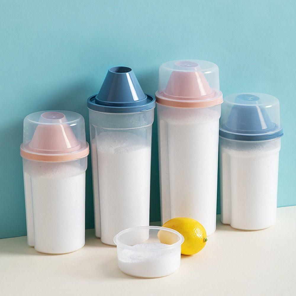 with Measuring Cup Laundry Powder Storage Box Transparent Detergent Powder Tank  Household