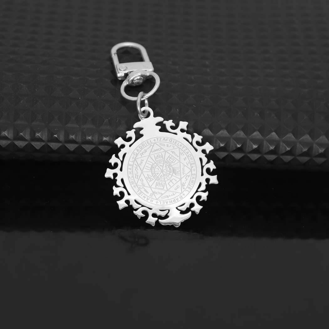 Stainless Steel Seven Angels Keychain - Fashionable Electroplated Pendant Resists Fading серебряный