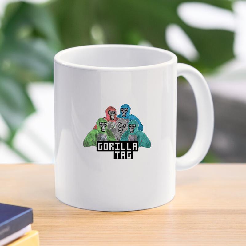 Gorilla Tag Monke Cartoon Mug Monkey Breakfast Milk Cup Drink Tableware Ceramic Coffee Cup Gift Dessert Kawaii Drinkware Kitchen 11oz