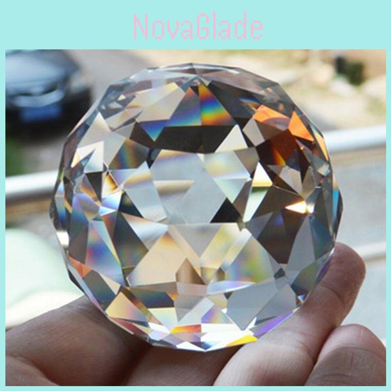 Exquisite Clear Cut Crystal Sphere 50mm Faceted Gazing Ball Prisms For Elegant Home Decor