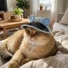 Breathable Dog Sunscreen Hat Adjustable UV Protection Cat Sunshade Cap with Ear Holes Colorful Print Dog Visor Hats Travel Use