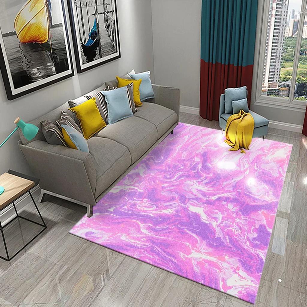 Dark Green Marbling Carpet Abstract Marble Pattern Rug Golden  Stone Texture Rectangle Area Rugs Living Room Bedroom Decor Mats