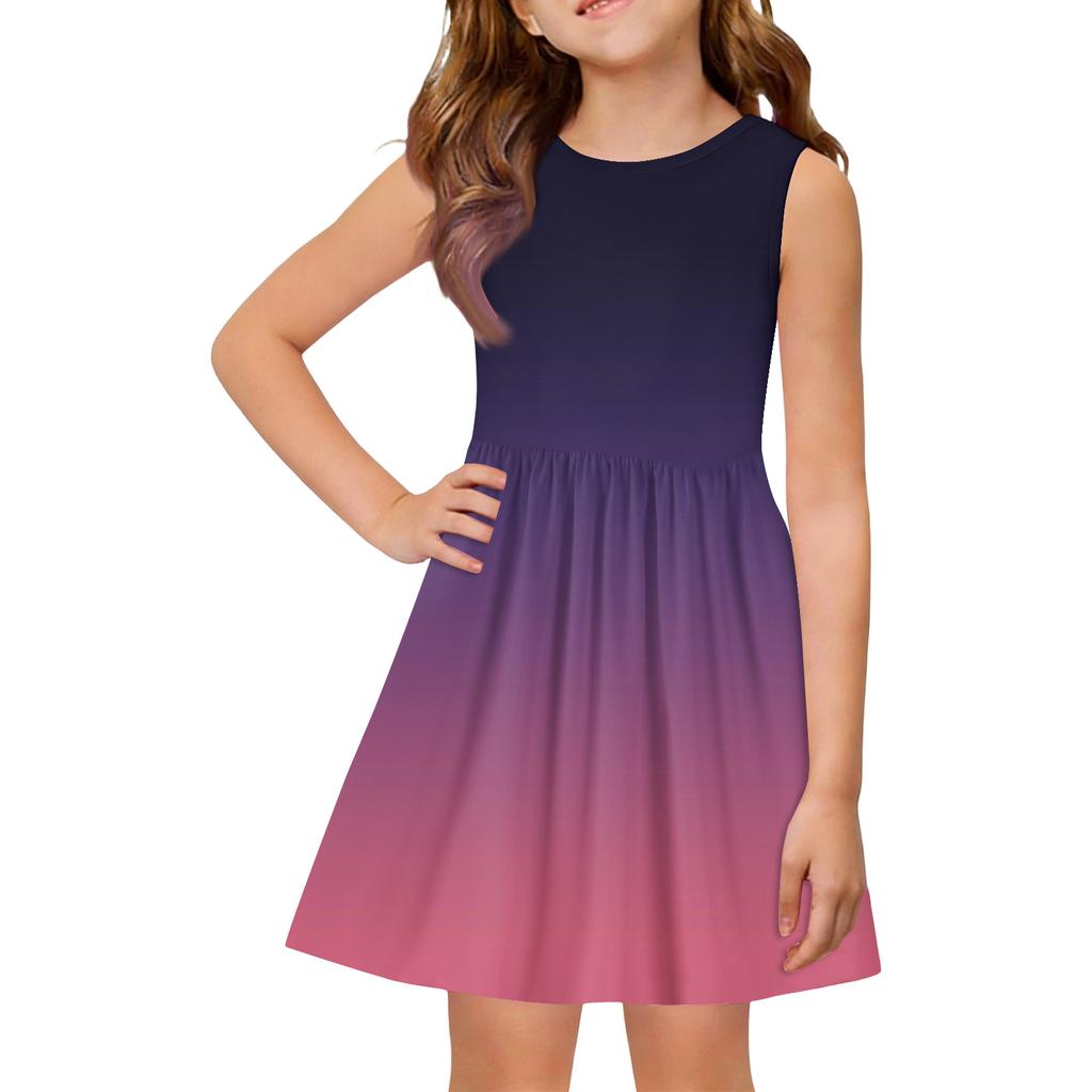Sommer-Prinzessinnenkleid für Mädchen - A-Linien-Weste mit eingesetztem Rock