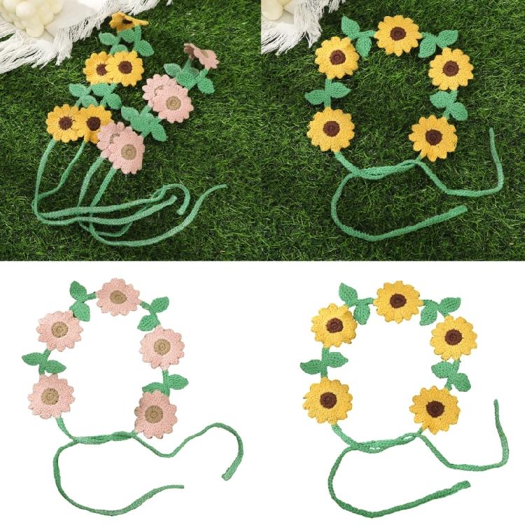 Soft Knitted Flower Hairband Adjustable Headwrap For Sensitive Scalp Beach Wedding Or Daily Use