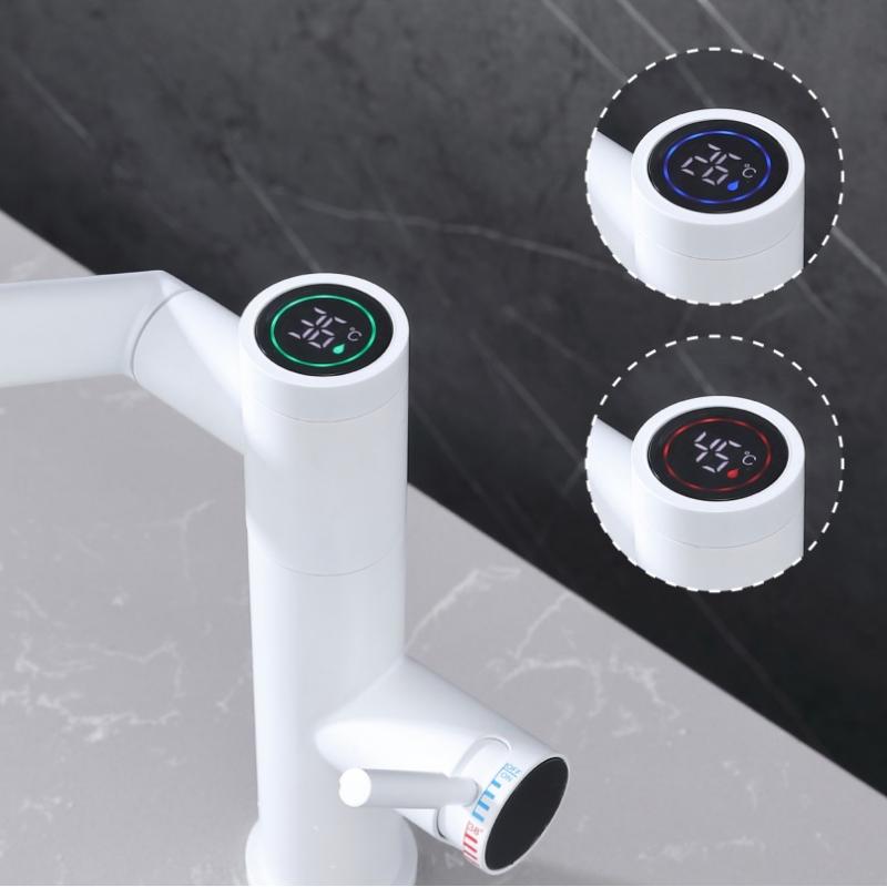 Temperature Digital Display Basin Faucet 3 Mode Stream Sprayer Hot Cold Water Sink Stainless Steel Mixer Wash Tap For Bathroom