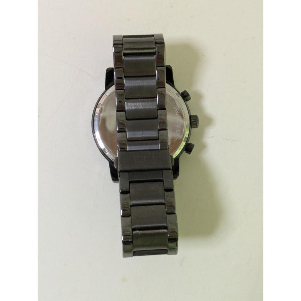 Used [Working Item] TOMMY HILFIGER Tommy Hilfiger Men's Watch Chronograph Style Gunmetal Gray [Big Face]