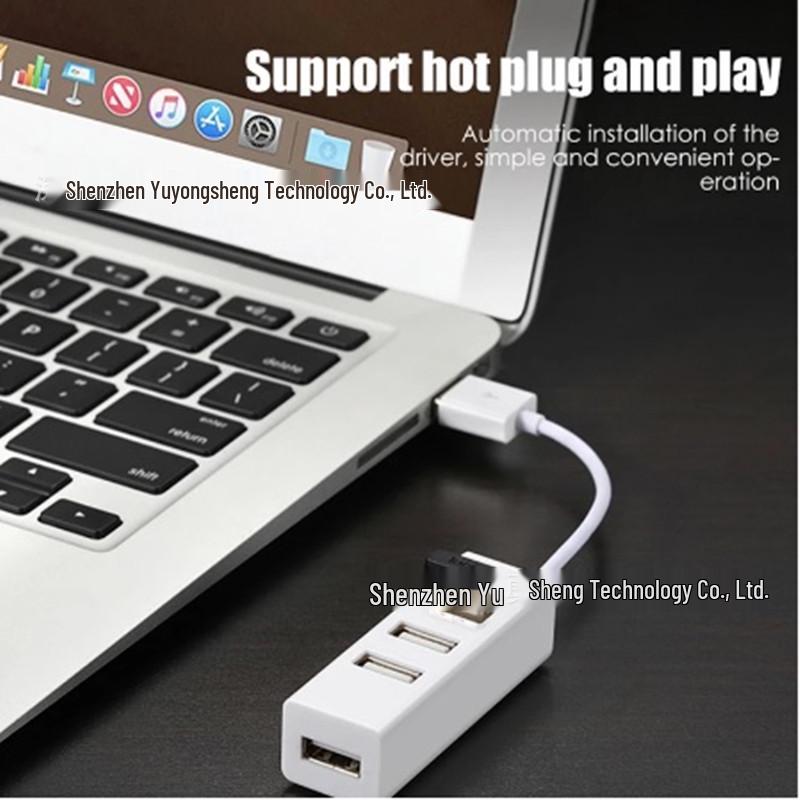 Mini Four-Port USB 2.0 Power Strip Hub