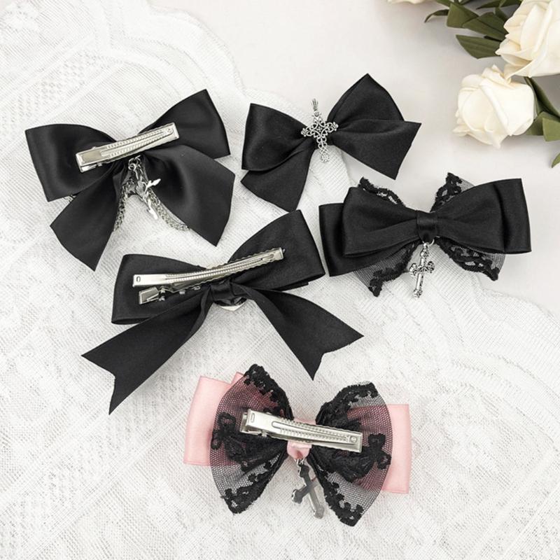 Bow Elegant Hair Clip Large Bowknot Sweet Lace Barrette Hairpin Women Lady