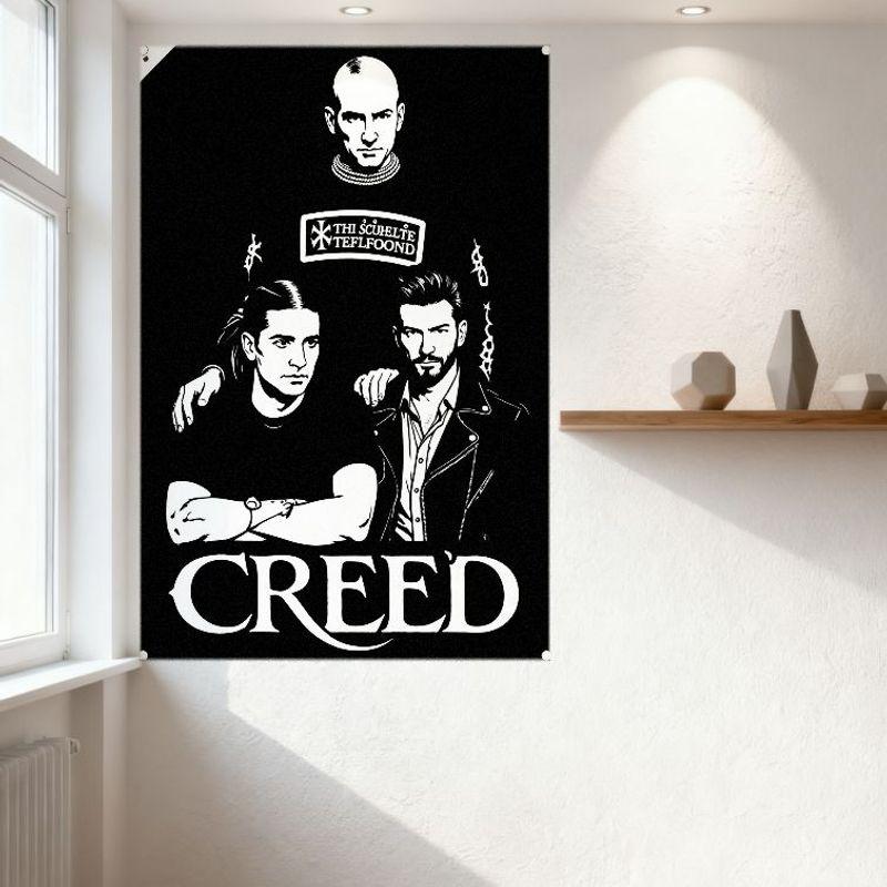 Creed Band Black & White Rock Music Metal Tin Sign Vintage Poster for Home Man Cave Bar Decor