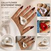 Open Flower Ring Dripping Oil Enamel Finger Jewelry Fashion Accessory Calla Flower Ring  Women