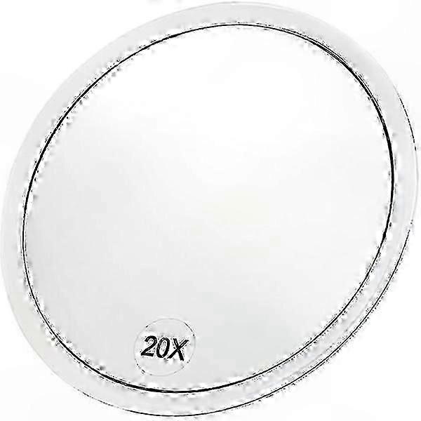 Large 20X Magnifying Suction Cup Mirror for Bathroom and Vanity Use, 16.2cm Makeup Mirror with Strong Suction Cups