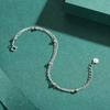 MODIAN Silver Double Layer Beads Link Chain 925 Sterling Silver Trendy Simple Female Bracelet For Women Wedding Jewelry