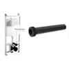 30cm Black Polypropylene Flush Pipe for Concealed Toilet Water Tank Manual Control Pipe for Wall Mounted Bidet Systems