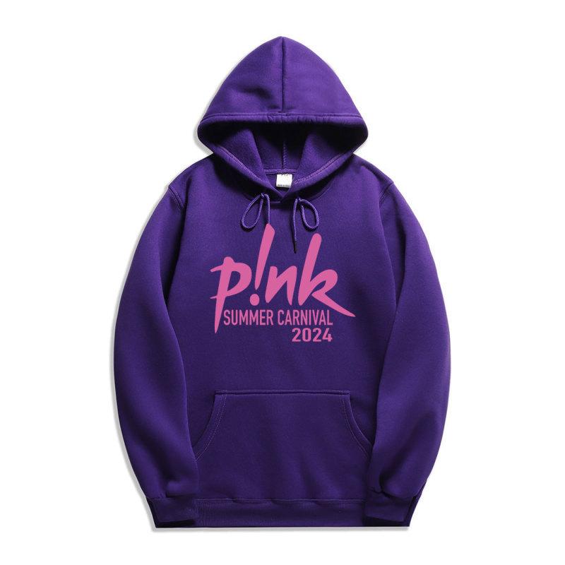 P! Nk Pink Singer Carnival 2024 Tour New Printing Hoodies Men Fashion Sweatshirts Women Casual Harajuku Streetwear Pullovers