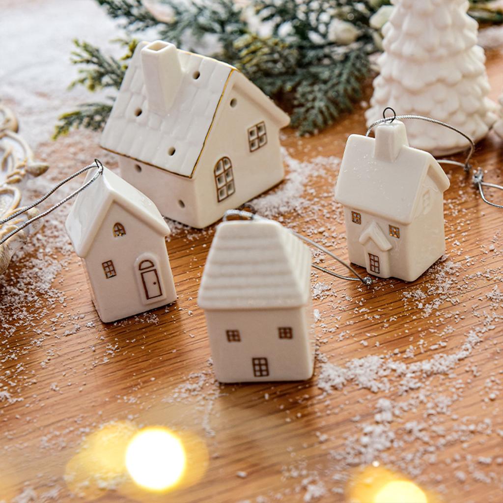 Weihnachten hohle Keramik Mini alter Mann Elch dekorativer Anhänger für Weihnachtsbaum Weihnachten Heimfenster Partydekorationen