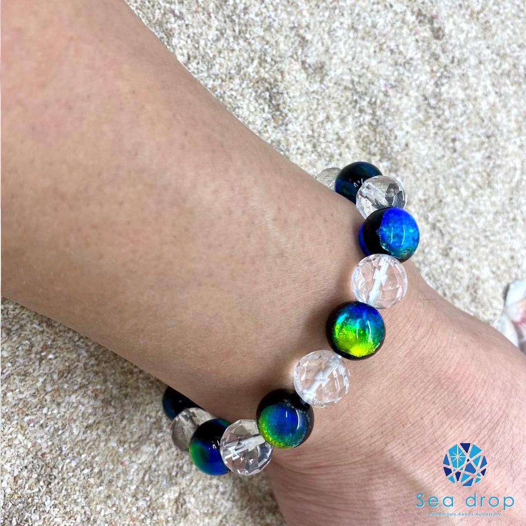 Sea Drop Glowing Firefly Glass Kerama Marine Crystal 12mm Bracelet Luminous Type Beads Dragonfly Ball 64-sided [008bt-12]