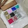 1 Box Mini Ultra Thin Round Glitter Sequin Wave Dot Star Pentagram Shiny Nail Art Accessories Diy Decoration