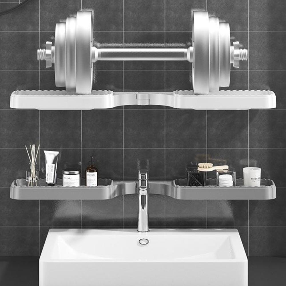 Rotating Corner Shelf Foldable Countertop Organizer Wall Mounted Triangle Rack for Bathroom/Kitchen
