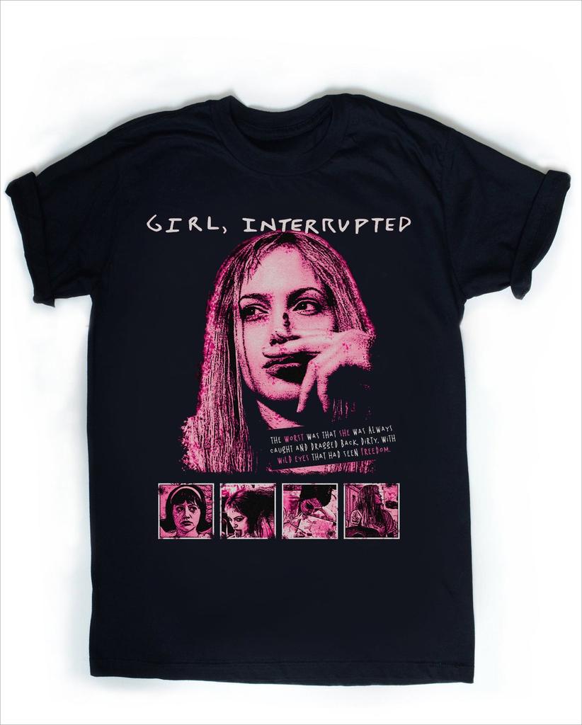 Girl Interrupted 90er Retro Drama Thriller T-Shirt Für Unisex Unisex Vintage Winona Ryder Angelina Jolie Grafik-T-Shirt