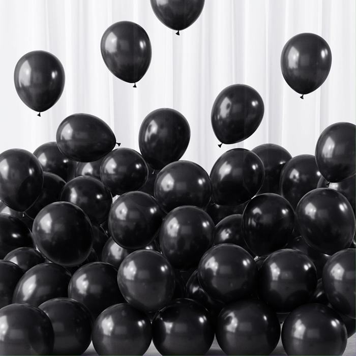 100 Stück Latexballons Schwarz Groß 30cm Geburtstag