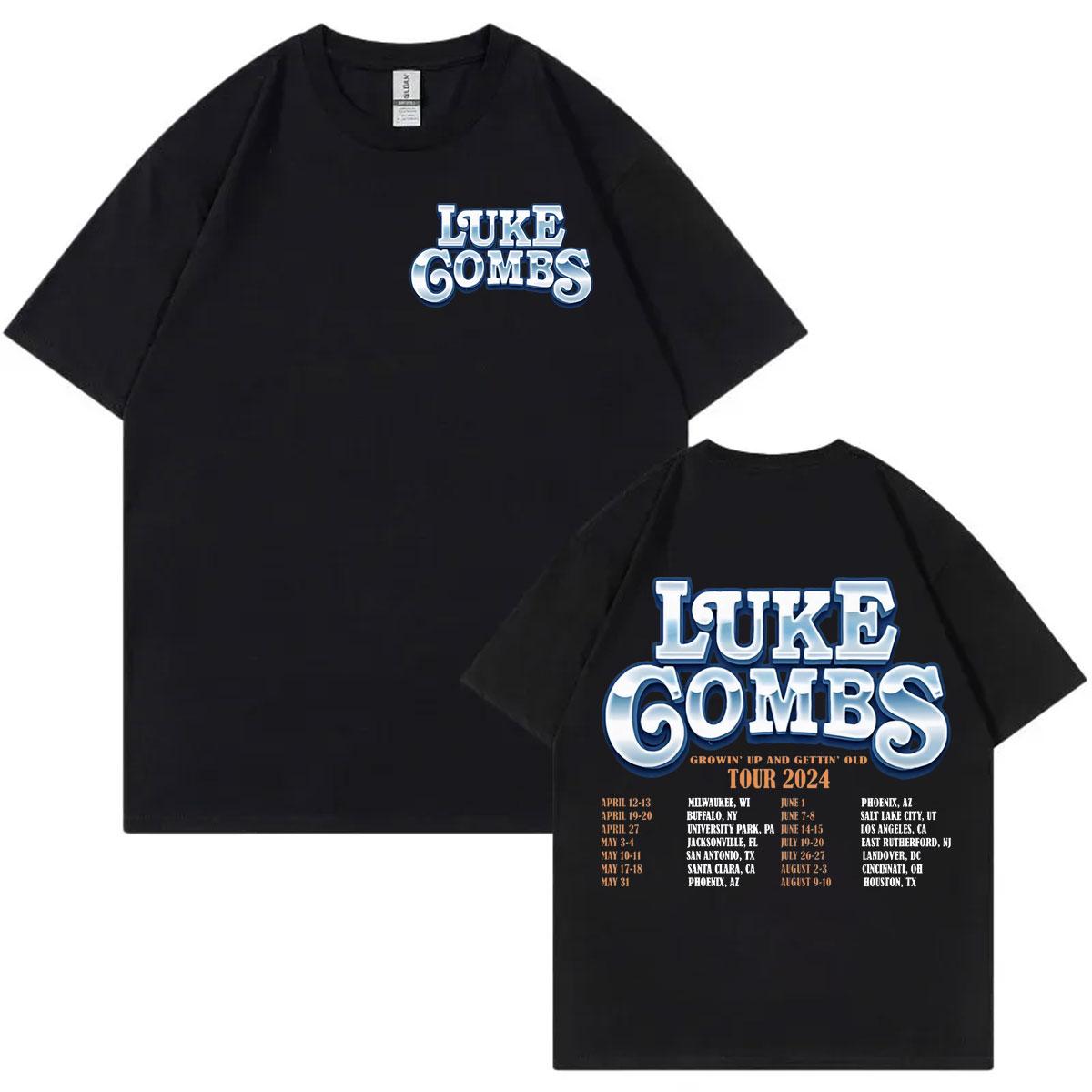 

Singer Luke Combs Tour 2024 Tshirt Mens Womens Fashion Hip Hop Short Sleeve Tshirts High Quality Pure Cotton Loose T Shirts 4XL