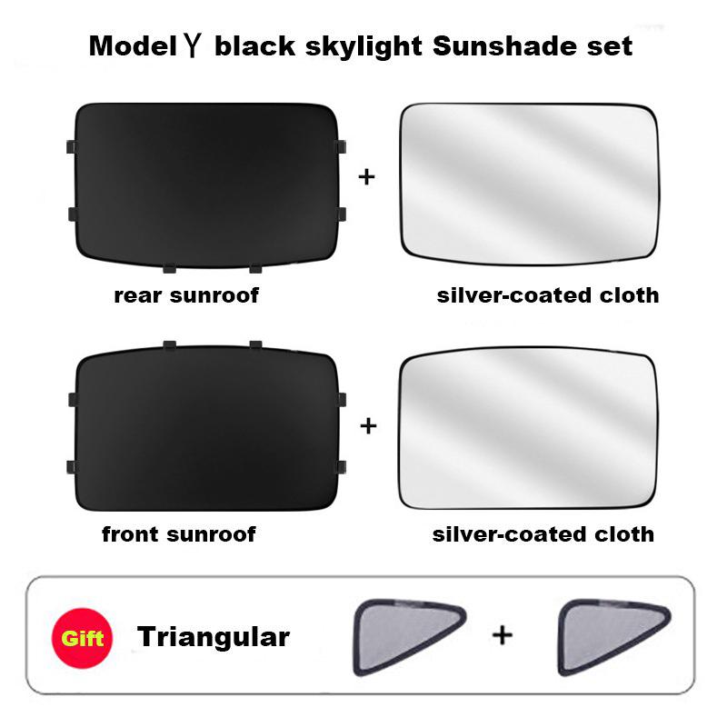 Upgrade Sun Shades Glass Roof Sunshade for Tesla Model 3 / Y 17-21 2024 Front Rear Sunroof Windshield Skylight Blind Shading Net