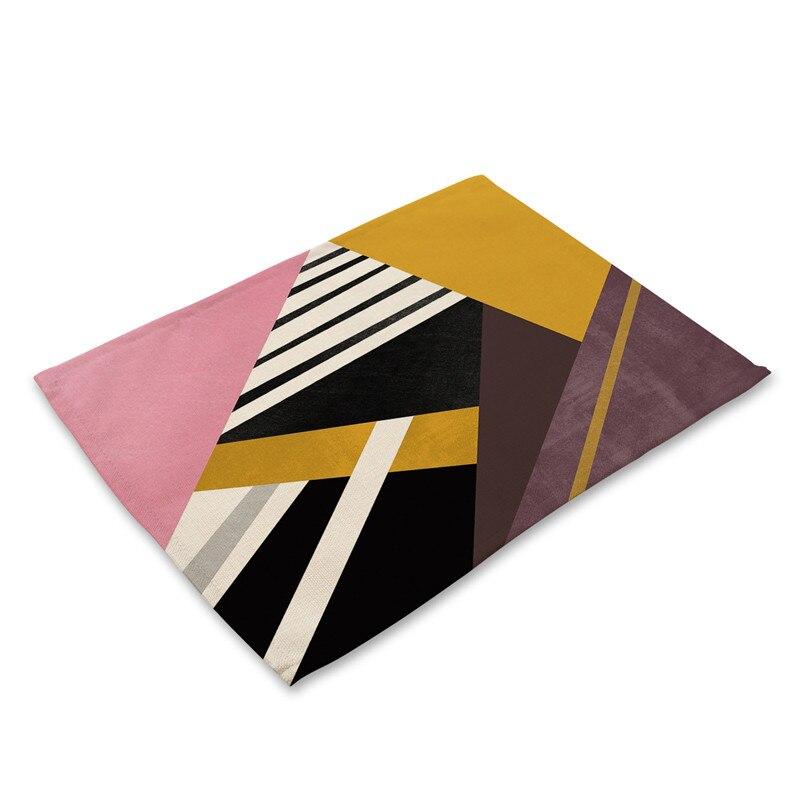 Buy 1Pcs Colorful Geometric Stripe Kitchen Placemat Dining Table Mat