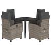 VidaXL Garden Dining Set 5 Pcs with Cushions Grey 3212783