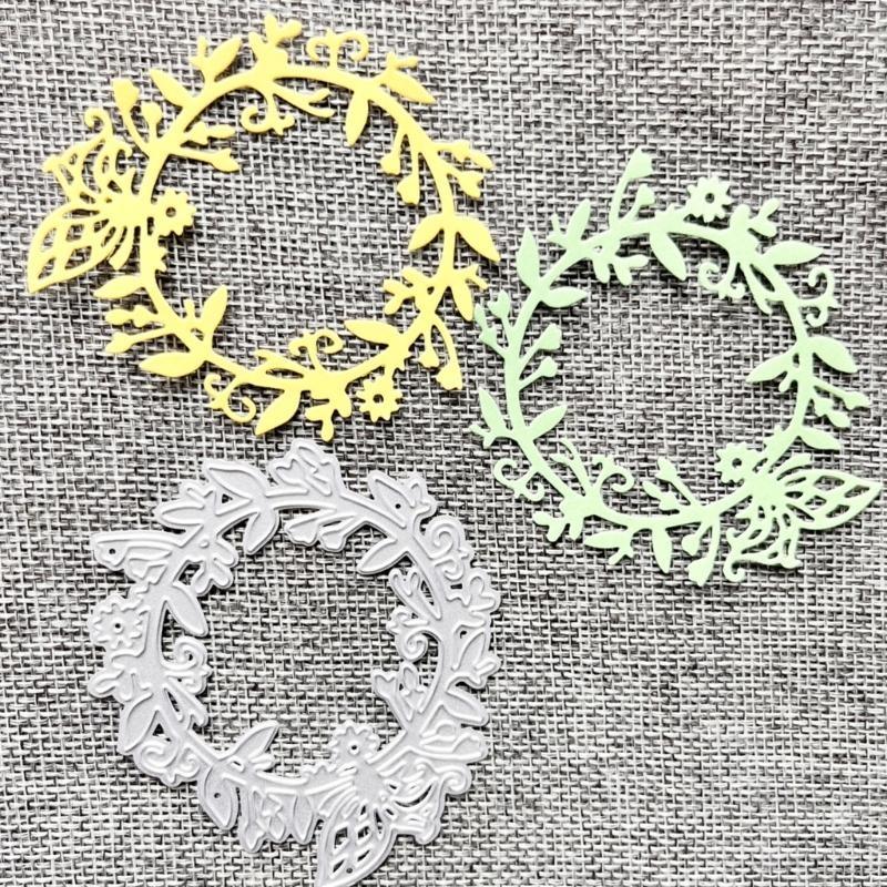 Metal Die Cuts Flower Wreath Cutting Dies Stencils DIY Cutting Template for Scrapbook Album Paper Card Embossing Crafts