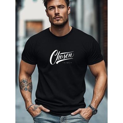 Europäische Größe Herren T-Shirt, Locker und Lässig, Schlicht und Stilvoll, Vom Mann Gewählt 1 PETER 2 9 Muster Sommer Lässiges Rundhals Kurzarm T-Shirt