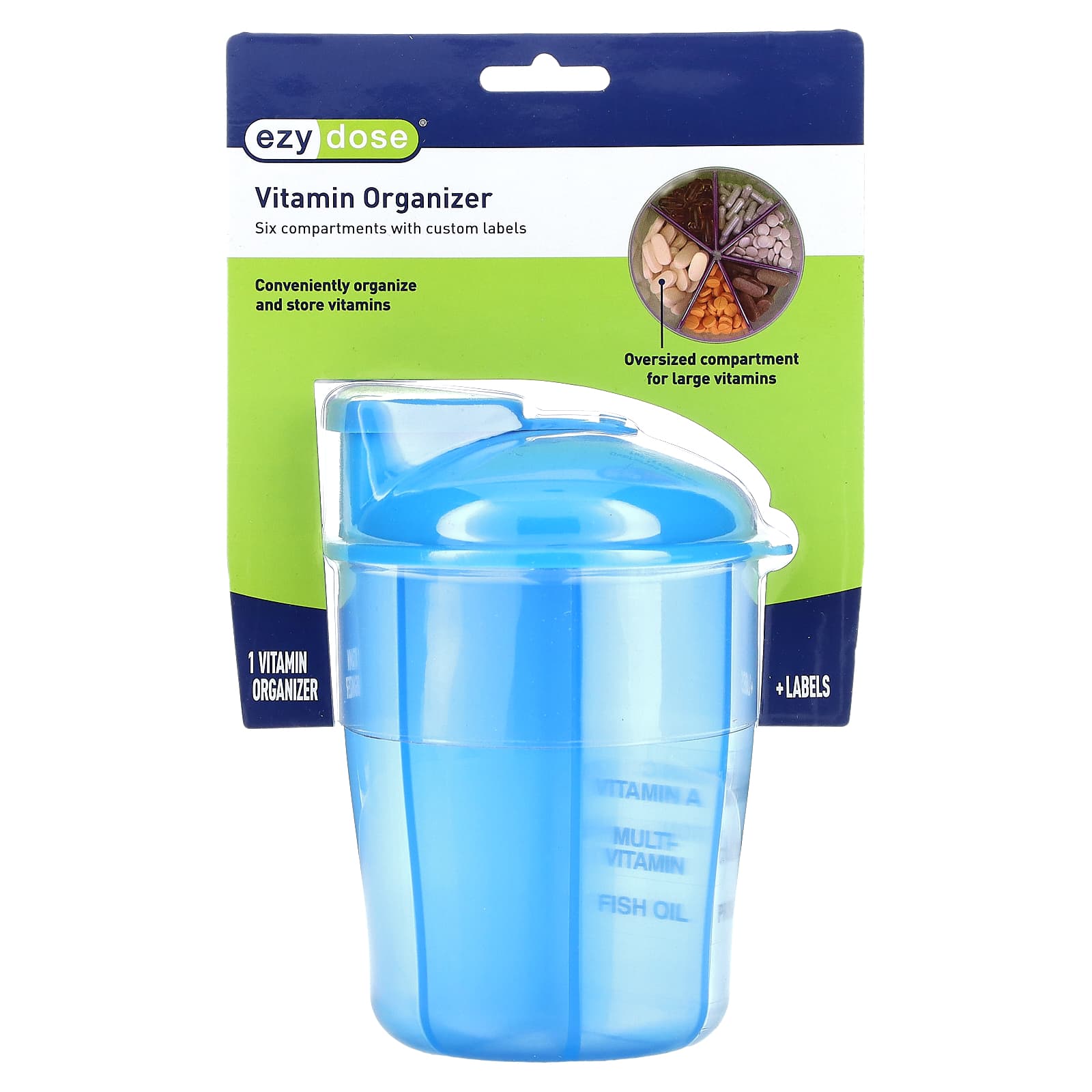 

Vitamin Organiser Label Included, Blue, 1 Count