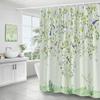 Flowers Birds Shower Curtains Creative Pink Floral Tree Plant Chinese Style Art Polyester Fabric Bathroom Decor Bath Curtain Set