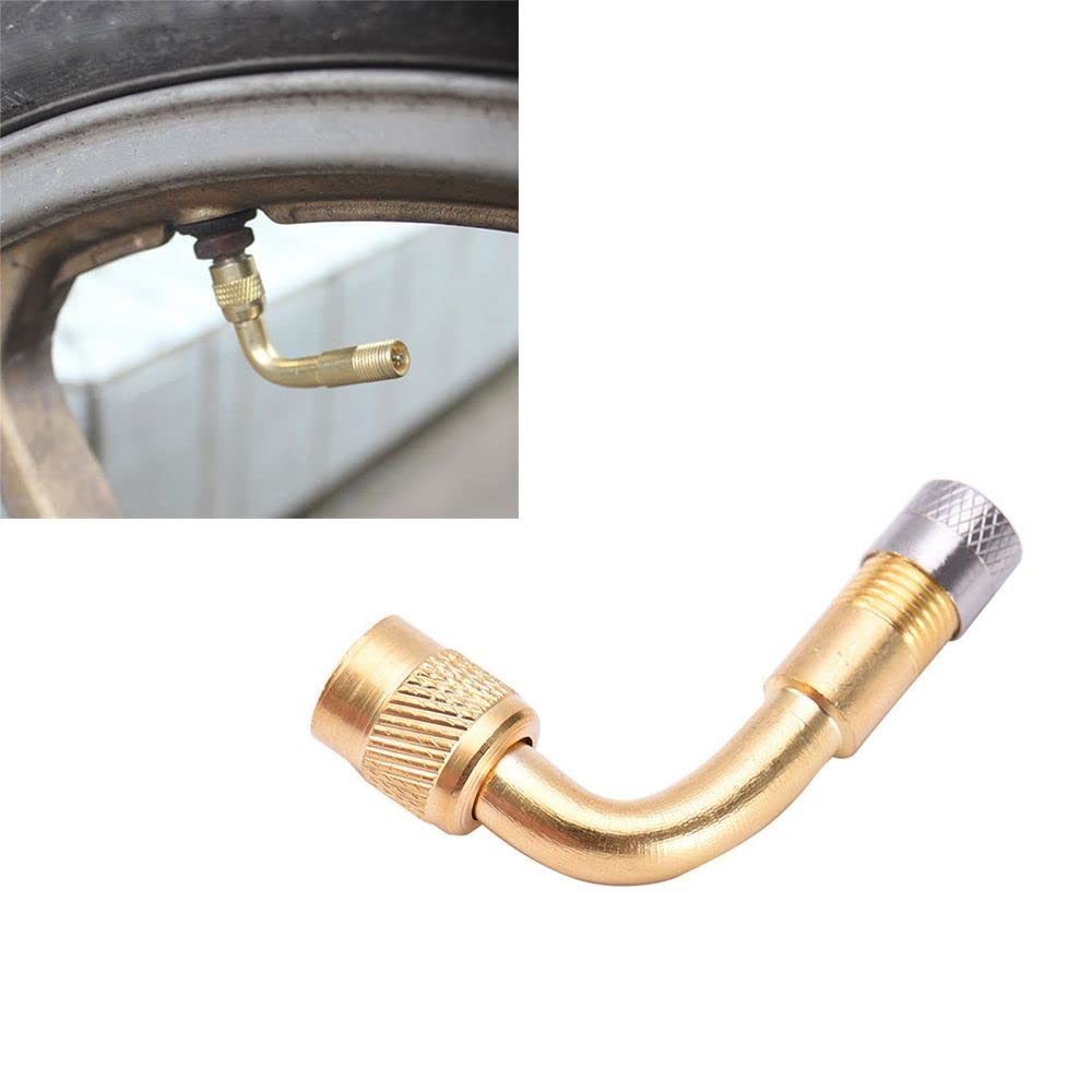 Qicarkey 2 Pcs Motorcycle 90° L Shape Air Valve Motorcycle Extension Tube Air Pump for Motorcycles Small Wheel Car