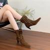 Französische spitze Stiefeletten Kinder 2025 neu Herbst Temperament vielseitig dünner Absatz Stiefeletten schlankmachend