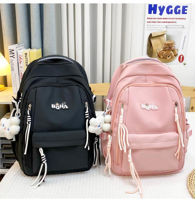 Schoolbag Backpack New Korean Small Fresh Ins Candy Color Trendy Multi-layer Junior High School Student Bag Travel Backpack