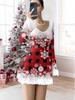 American Chic V-Neck Pleated Half Skirt - Women's Elegant Christmas Style