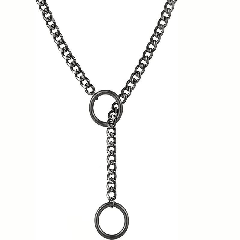 Gothic Punk Style Stainless Steel Heart And Circular Pendant Chain With Electroplating For Fashion