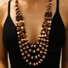 Handmade Vintage Boho Bib Beads Ethnic Style Geometric Beaded Necklace  Jewelry Accessories