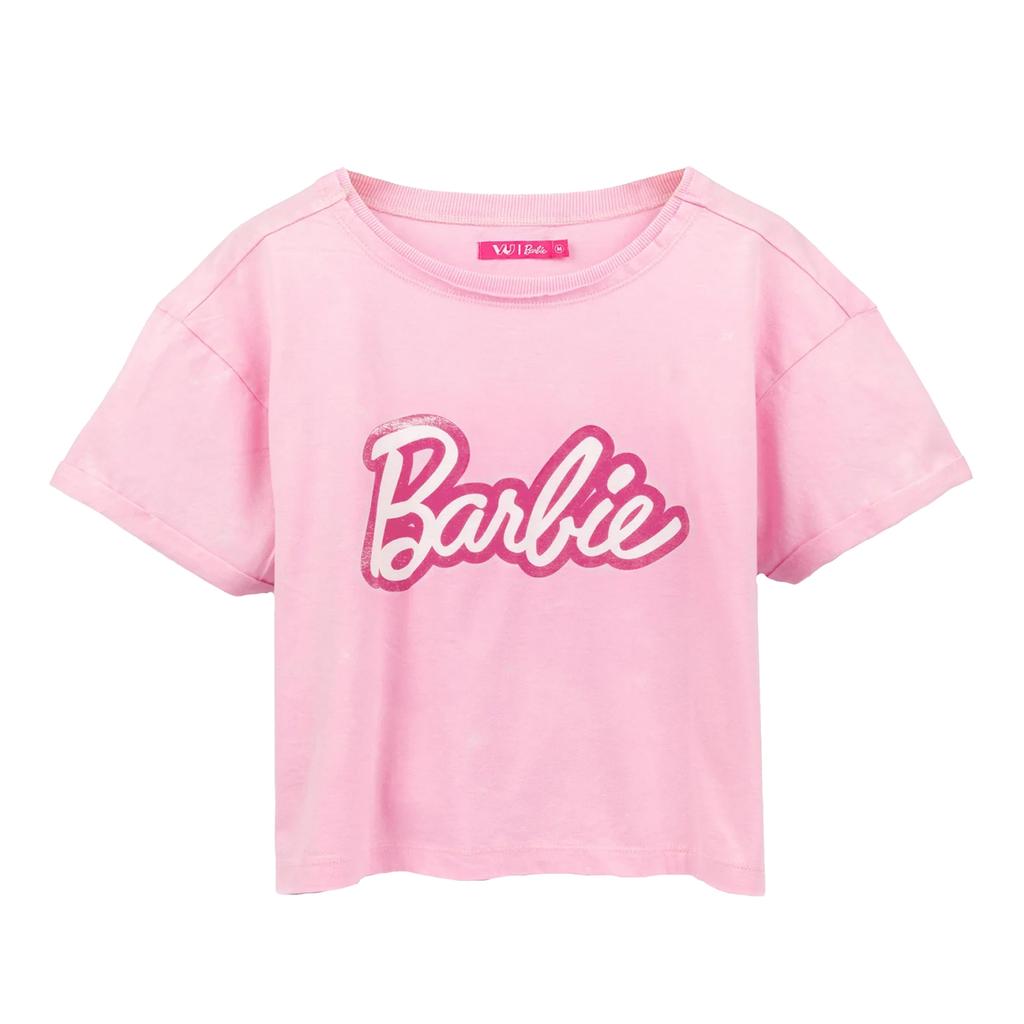 barbie Womens/Ladies Distressed Logo Crop Top