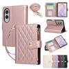 Crossbody Long Lanyard Zipper Cards Solt Wallet Flip Leather Case for Samsung Galaxy Z Fold8 Fold 8 Wide Shockproof Stand Cover