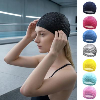 Adults Water Resistant Swim Cap, Short Long Hair Swimming Hat, Non-slip Men Women Bathing Cap for Swimming Pool, Beach, Lake