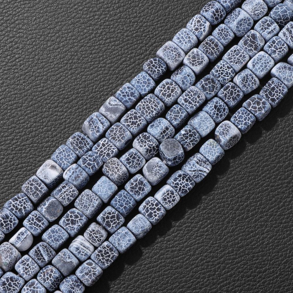 Natural Stone Square Cube Agates Beads Charm Loose Spacer Beads 6-8mm Jewelry Making Accessories Beadwork DIY Necklace Bracelets